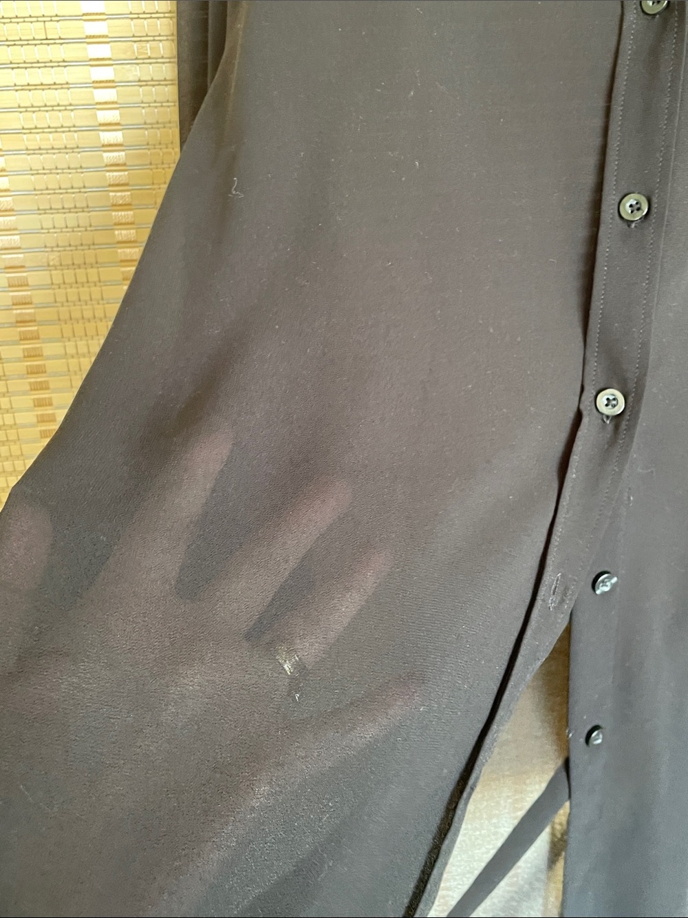 Knix Papaya Sheer Black Oversized Button-Up long sleeve Shirt blouse - Picture 13 of 15